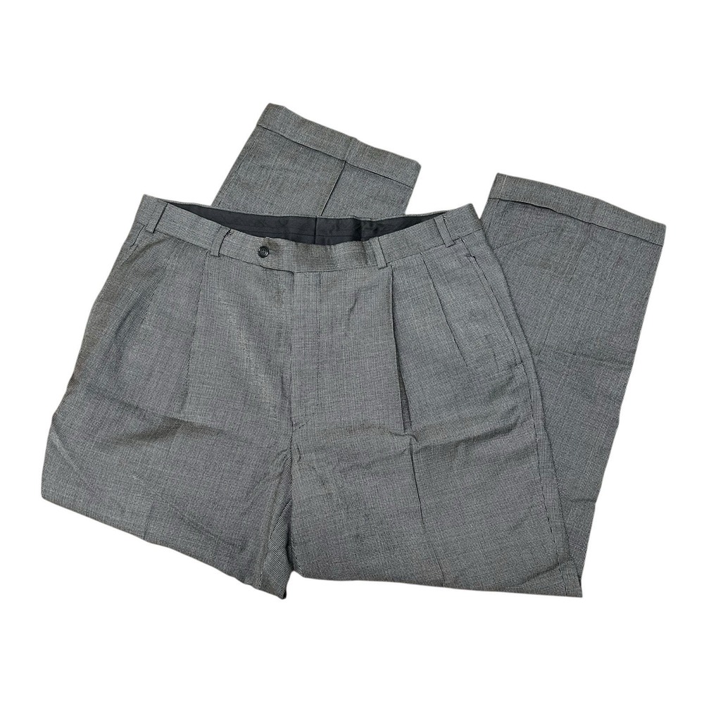 Vtg 90s‎ Brooks Brothers Pants Mens 36X28 Mutlicolor Houndstooth Pleated Cuffed